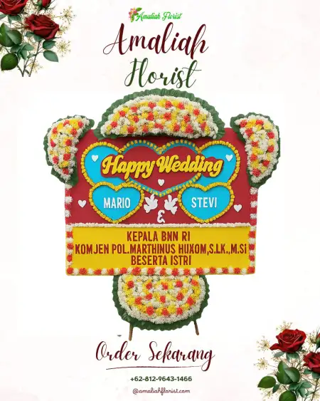 Papan Bunga Pernikahan Ukir